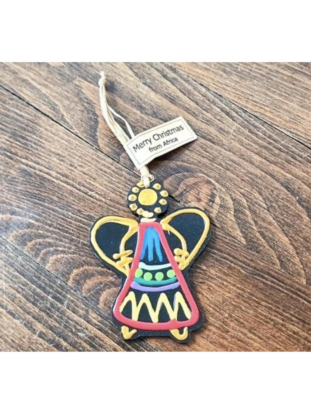 Hand‎ Painted African Angel Christmas Ornament